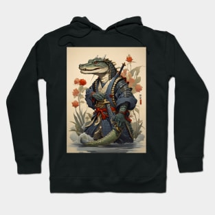 Japanese crocodile samurai Hoodie